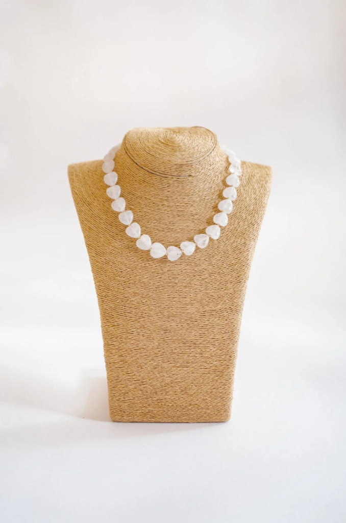 Lisi Lerch NWT-Heart - Quartz Beaded Necklace - White / 10mm
