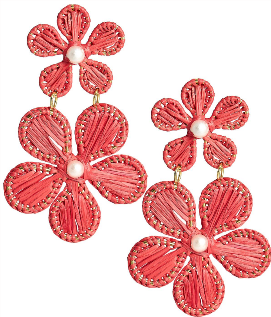 Lisi Lerch NWT-Marigold - Raffia Earring - Salmon