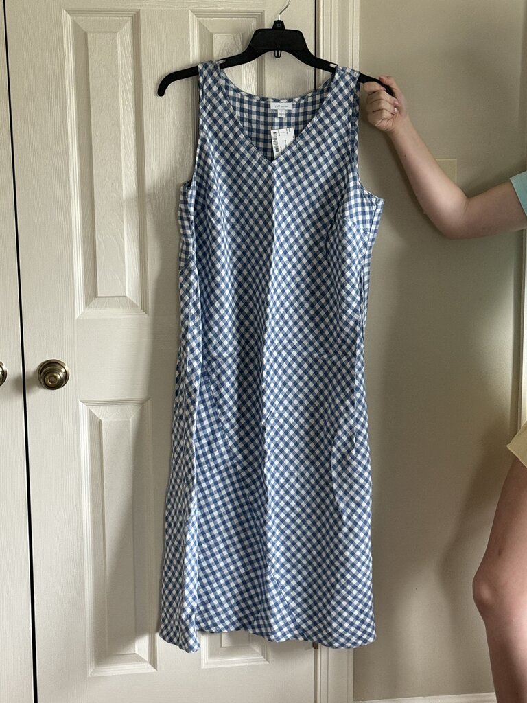 J.Jill - Blue Gingham Linen Dress