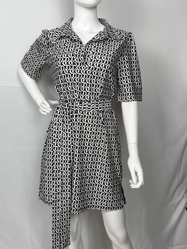 Aryeh - Black, White - Pattern Dress
