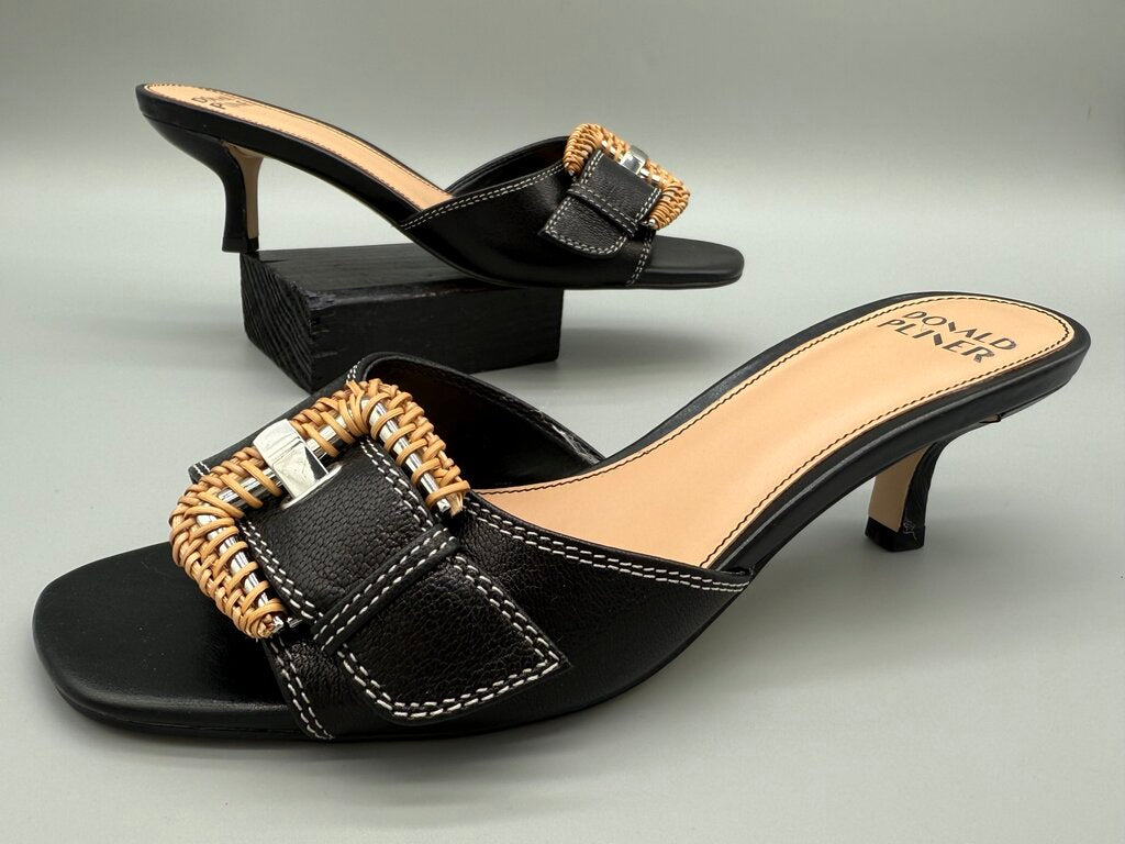 Donald Pliner - NWT - Black - Cherry Buckle Mule Sandal