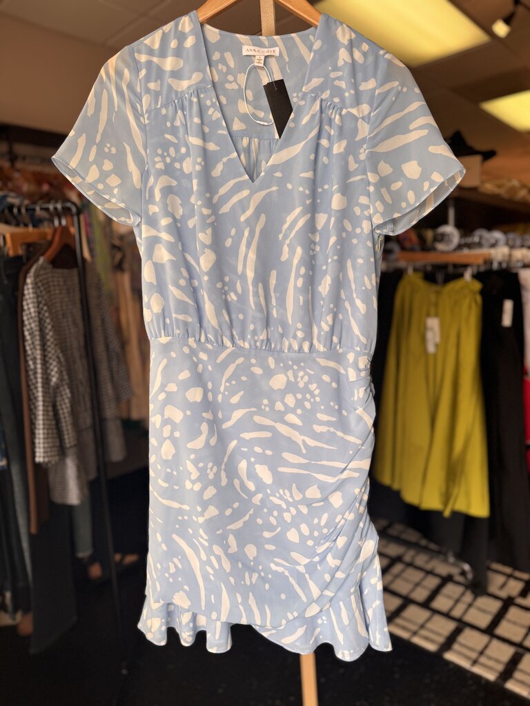 Anna Cate - Blue/White Animal Print Dress