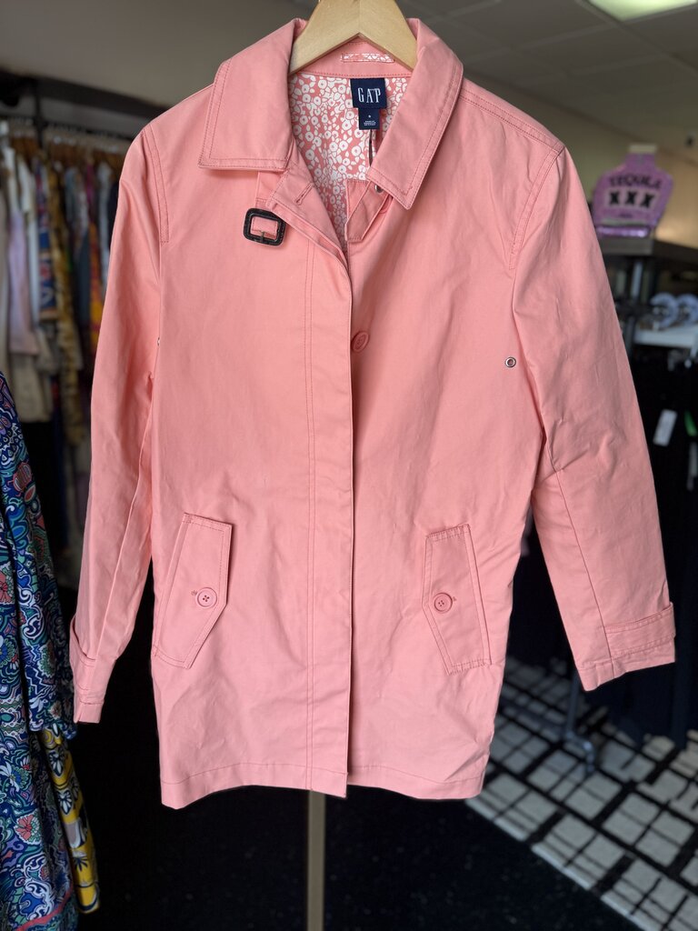 GAP-Peach Mid-Length Trench Coat