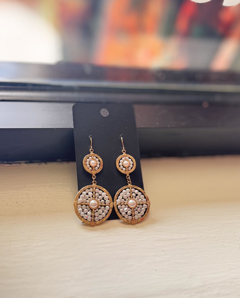 Park Lane- Penelope Pierce Gold & Pearl Earrings