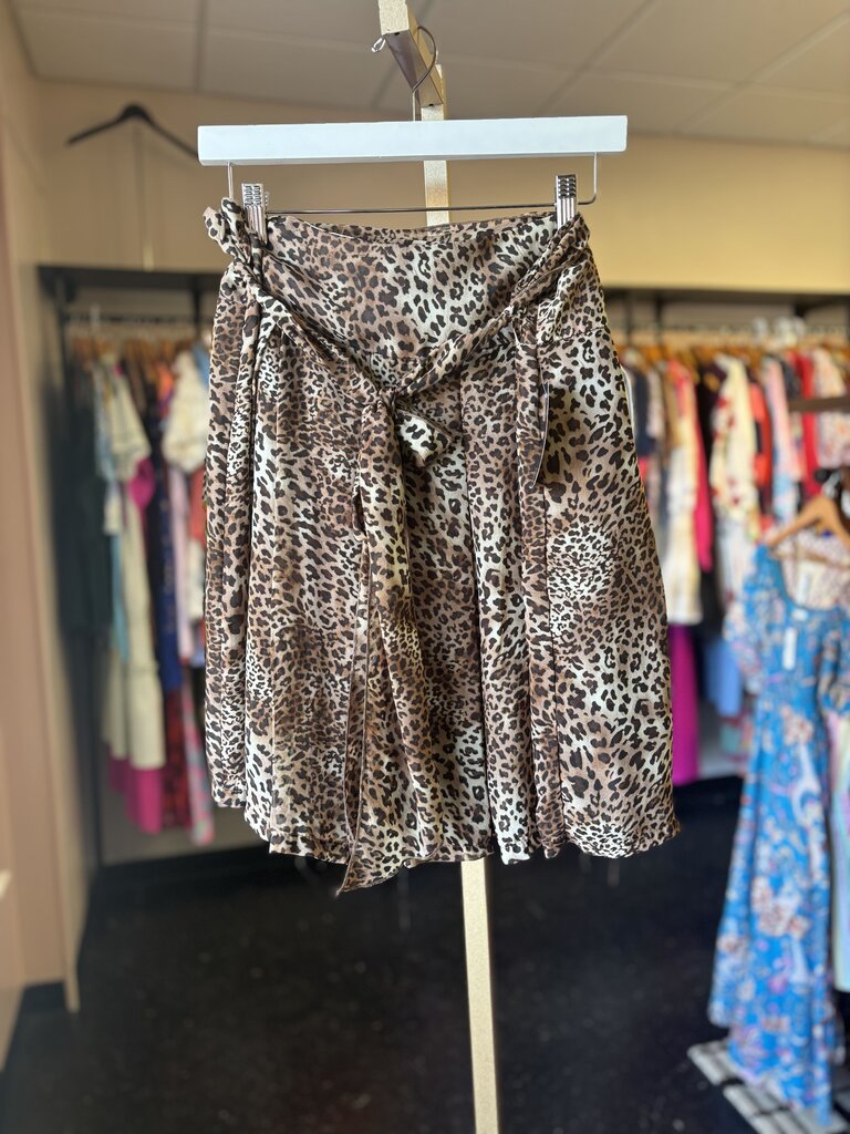 Animal Print Chiffon Mini Skirt