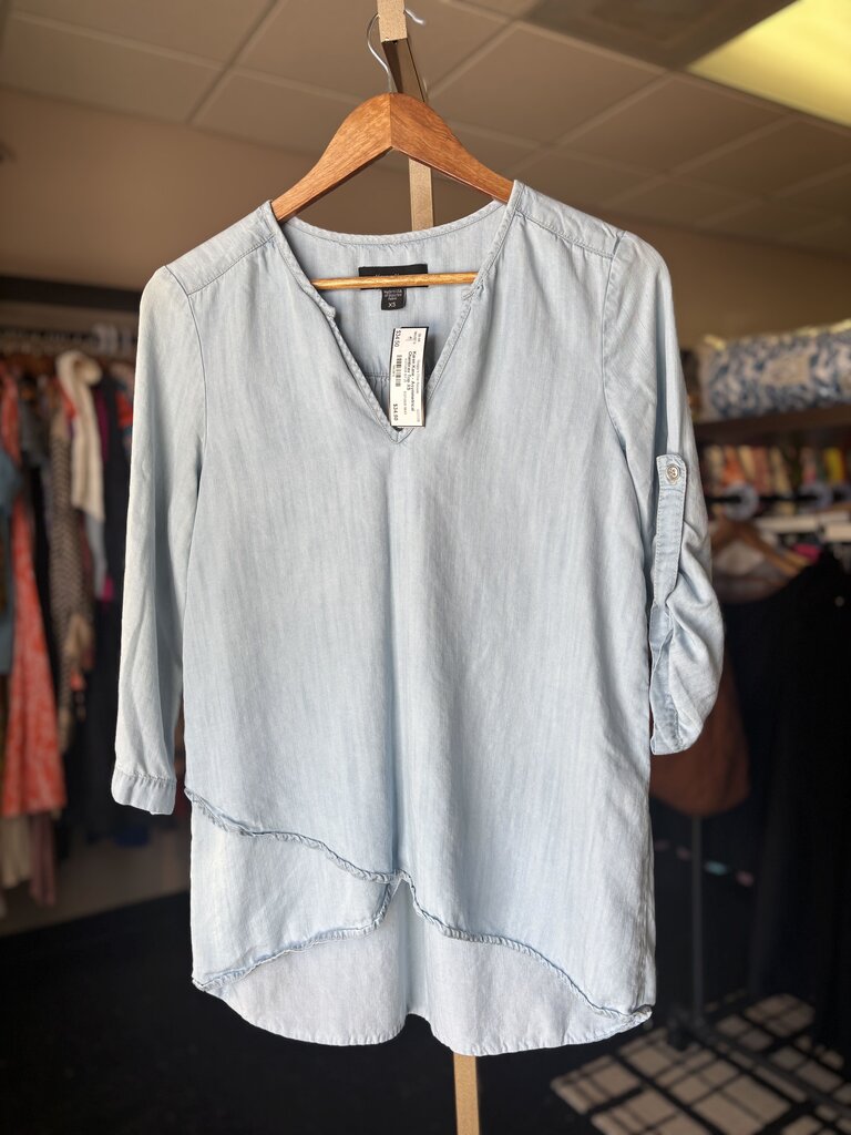 Karen Kane - Asymmetrical Chambray Top