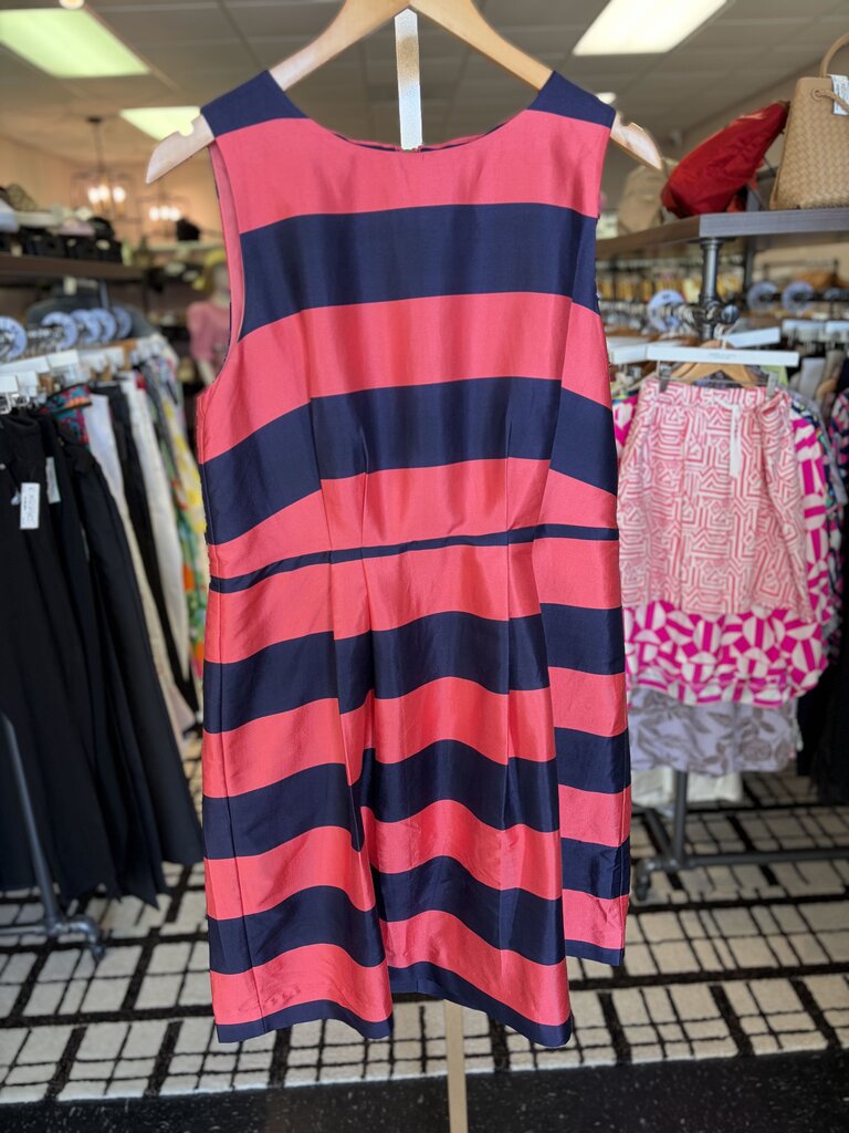 STS- Pink/Navy Rugby Stripe Fit & Flare Dress