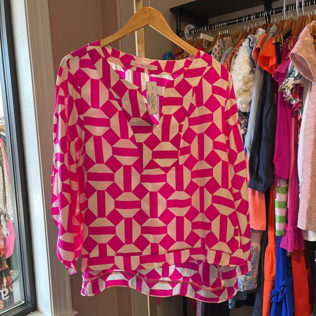 Alice & Trixie - Geometric Pattern Silk Blouse