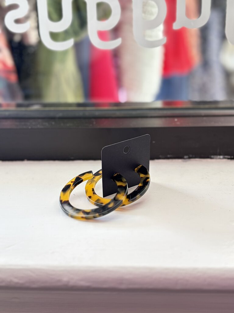 Acyrlic - Tortoise Hoop Earrings
