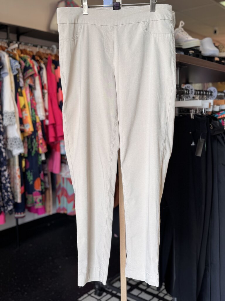 Slimsations- Pull-On Khaki Straight Leg Pants