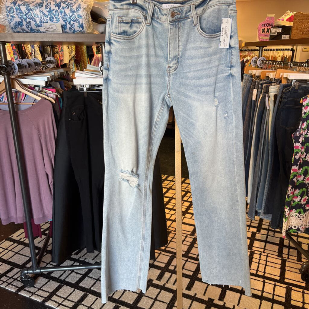 Lovervet by Vervet Distressed Bootcut Jeans - Light Wash