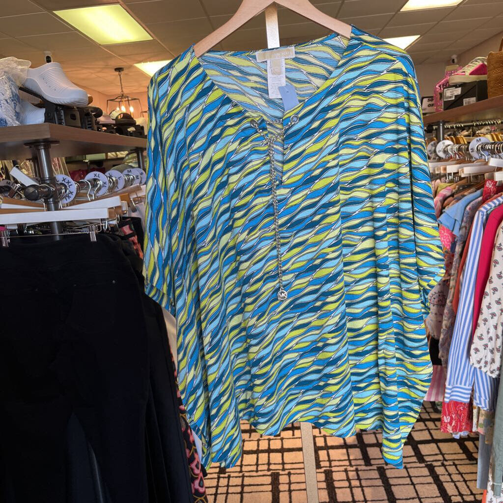 Michael Kors - Blue/Green LS Top