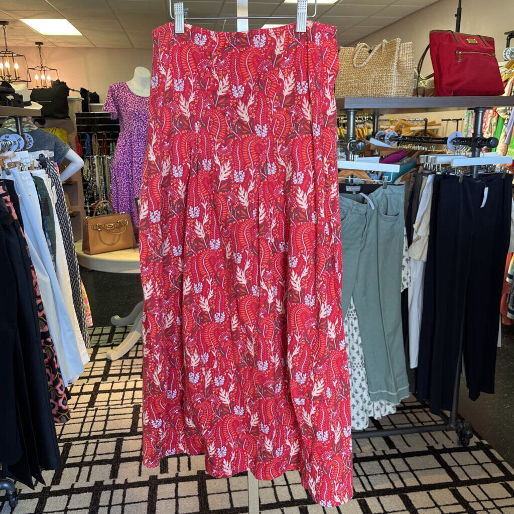 asha - Floral Maxi Skirt - Red