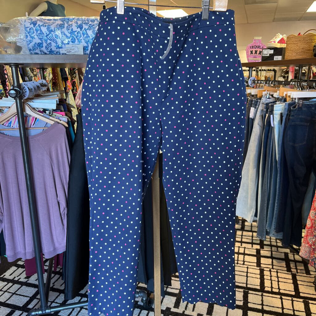 Talbots - Polka Dot Knit Pants - Navy
