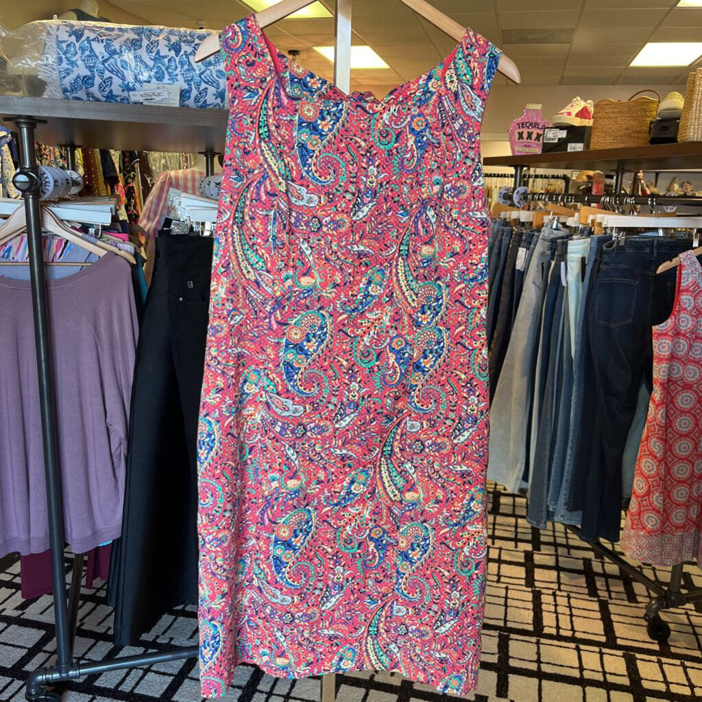 Talbots- Bonaire Paisley Textured Sheath Dress