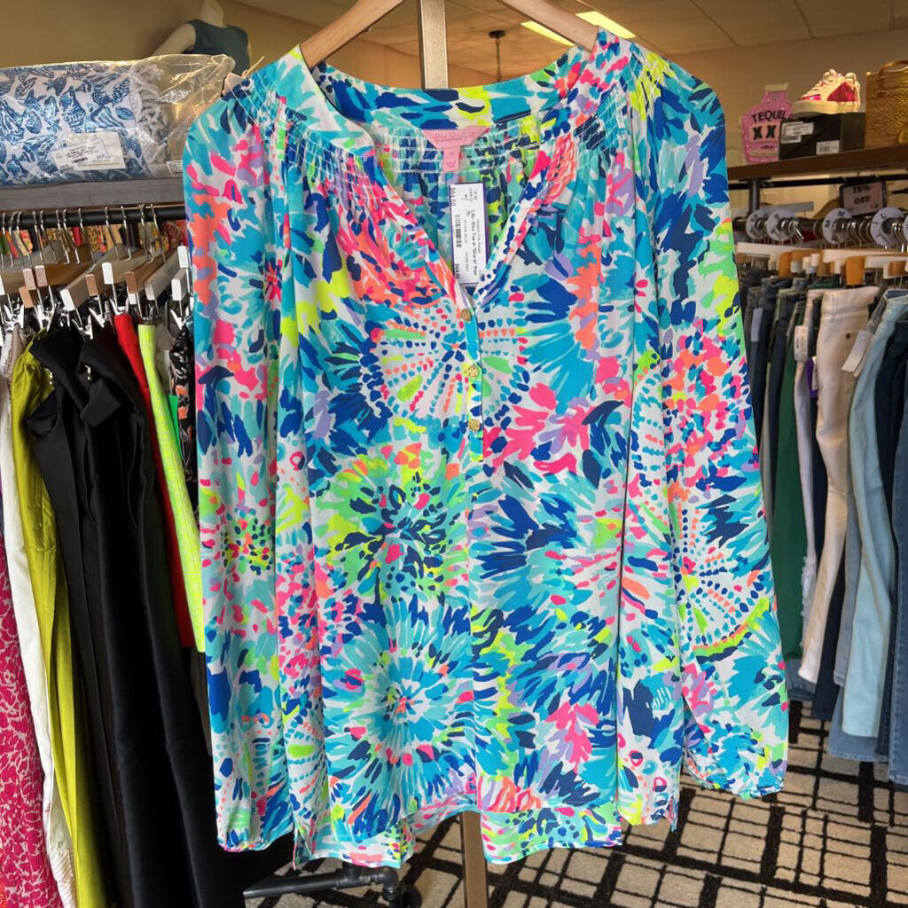 Lilly- Elsa Top in "Dive In" Print