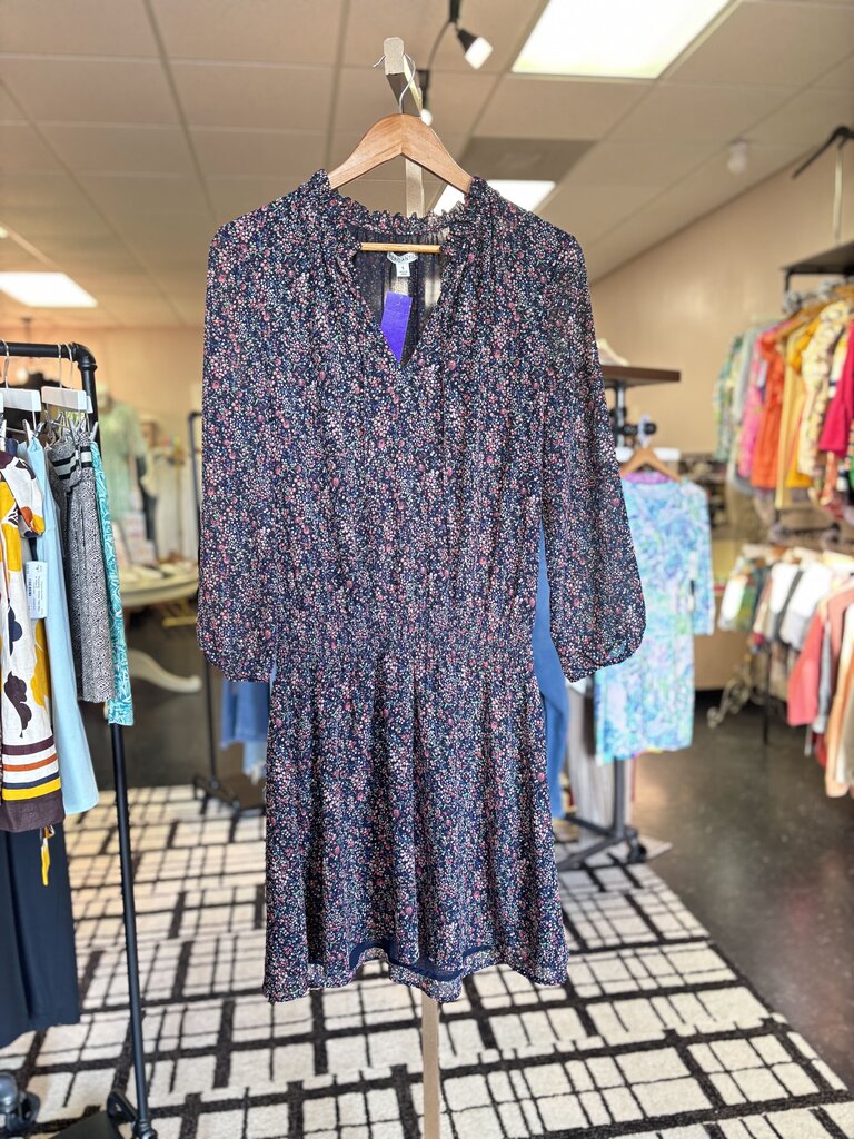 J.Crew- LS Floral Chiffon Mini Dress