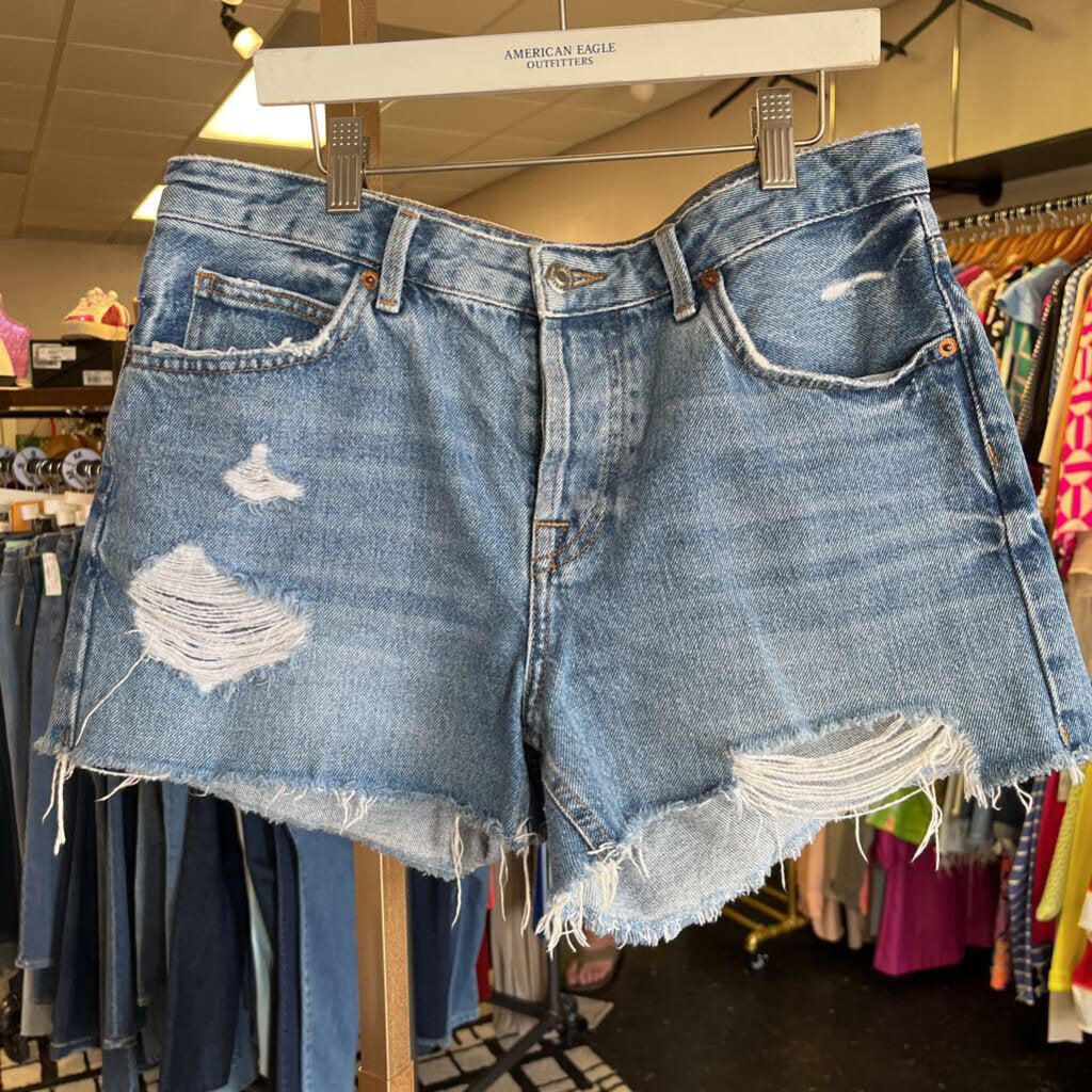 Topshop- Ashley Distressed Denim Shorts -