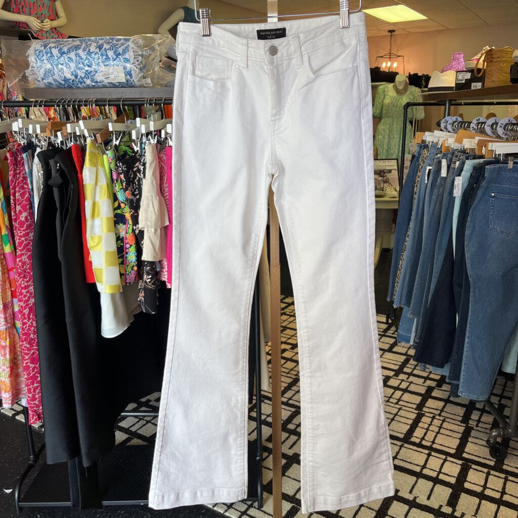 Banana Republic - White Wide Leg Jeans