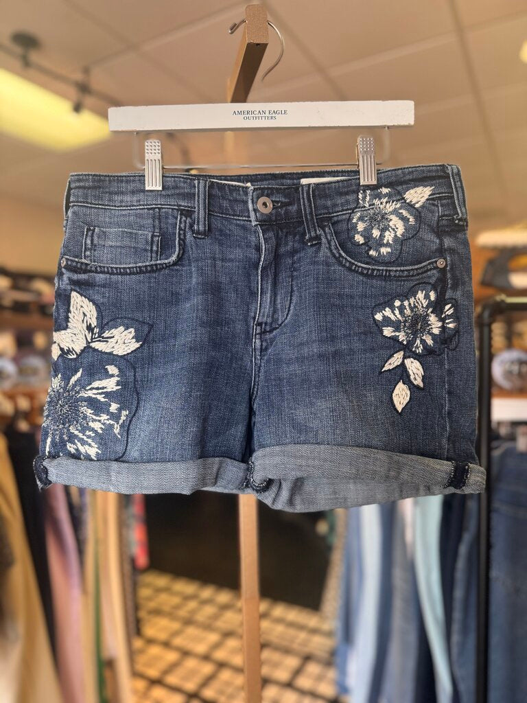 Pilcro - Embellished Slim Boyfriend Denim Shorts