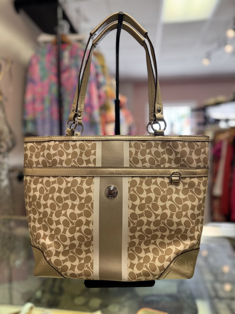 Coach-*FLAW NOTED* Chelsea Heritage Stripe Tote