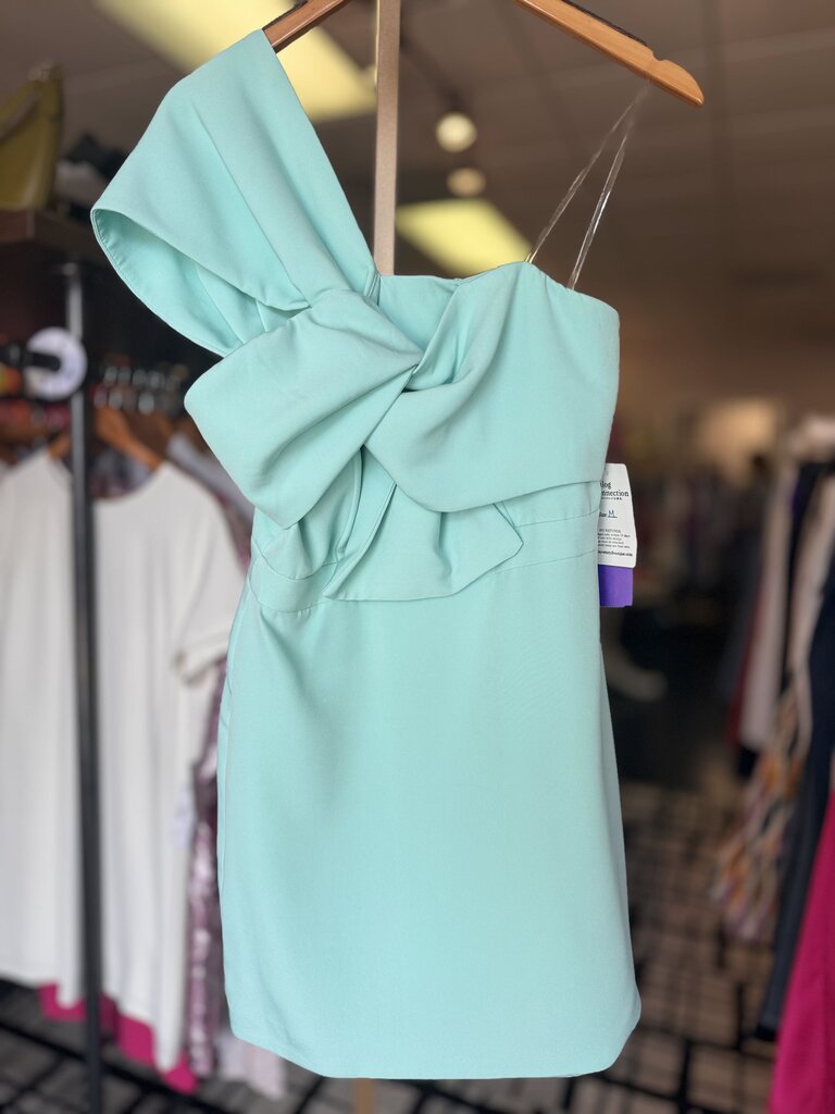 Do+Be - One-Shoulder Bow-Front Dress - Ice Blue