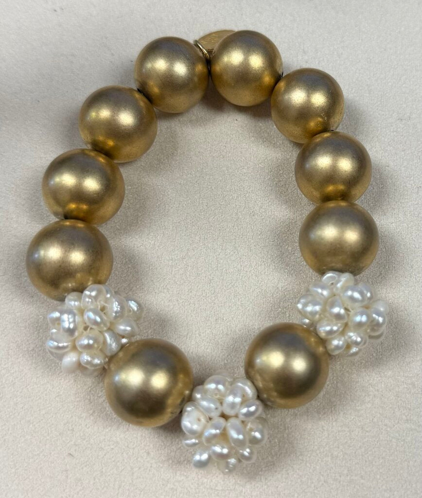 Susan Shaw- Pearl Cluster Margaret Bracelet