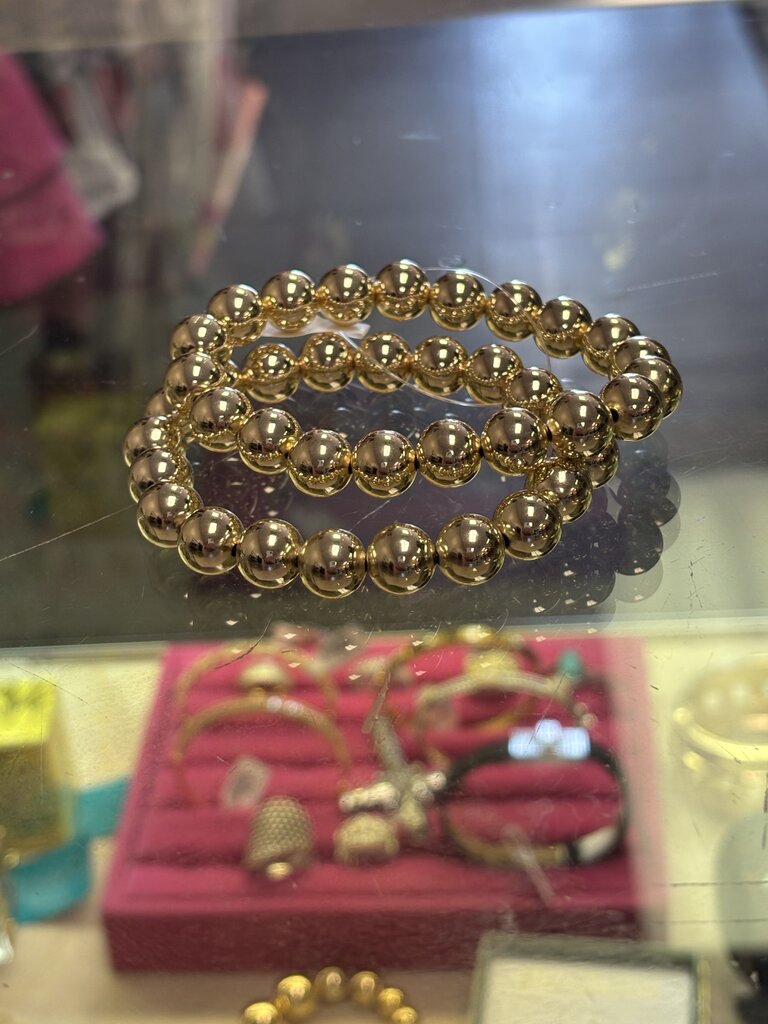 Gold Beaded Bracelets S/2