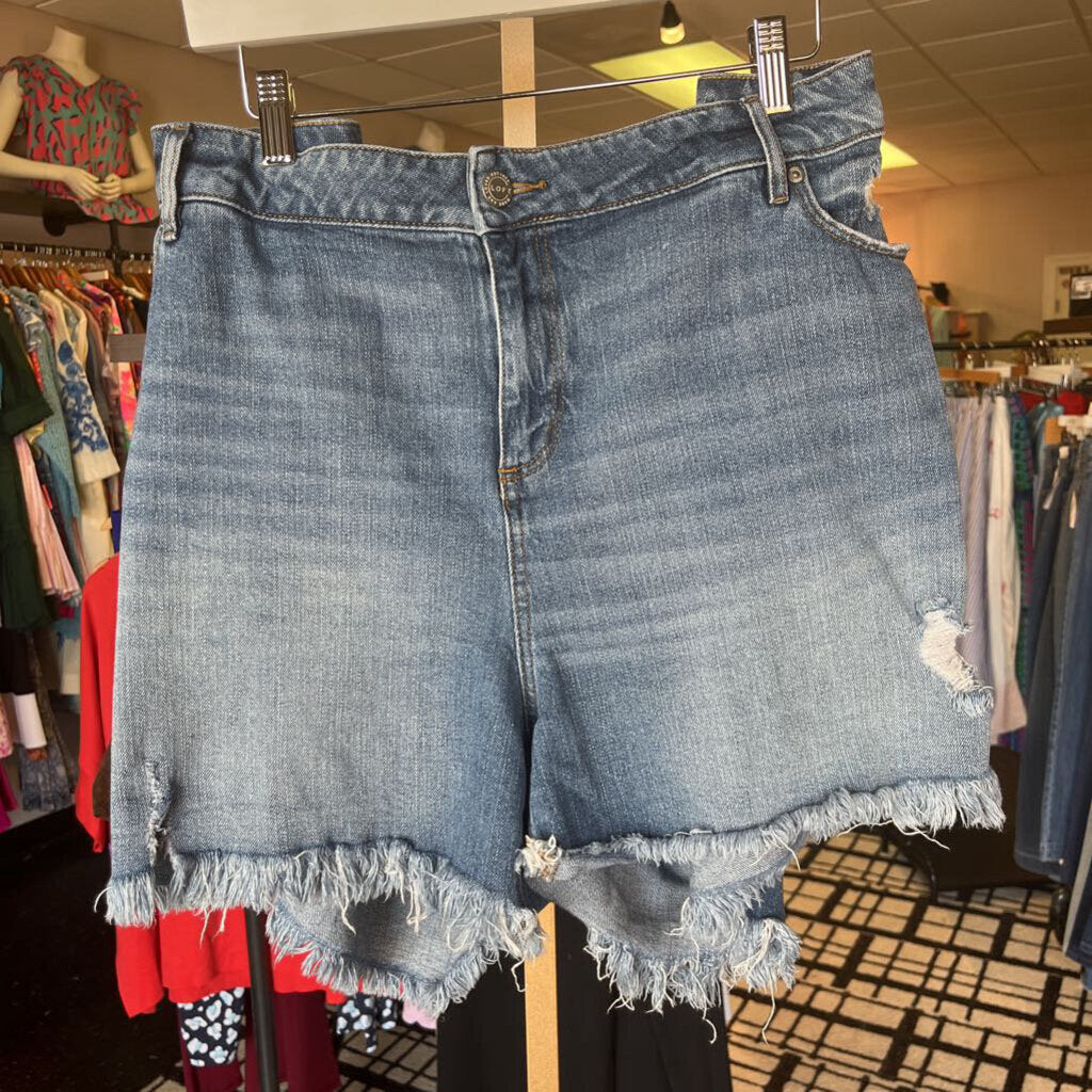 LOFT - Denim Shorts w. Frayed Hem