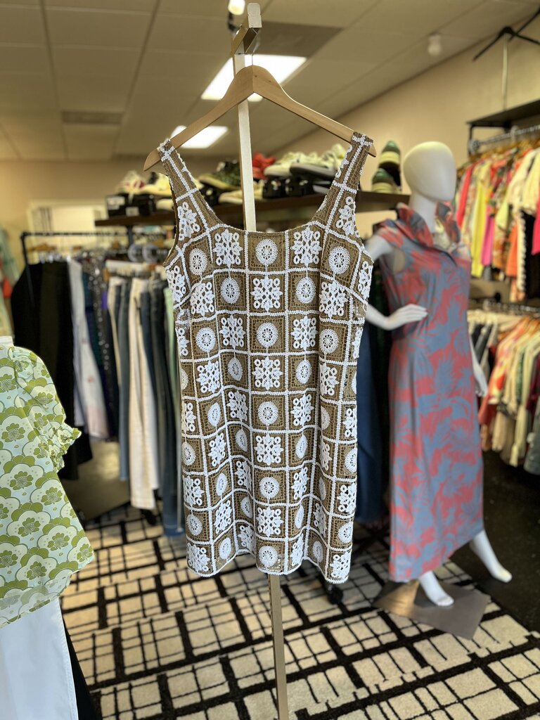 LOFT - Macrame Knit Dress in Beige