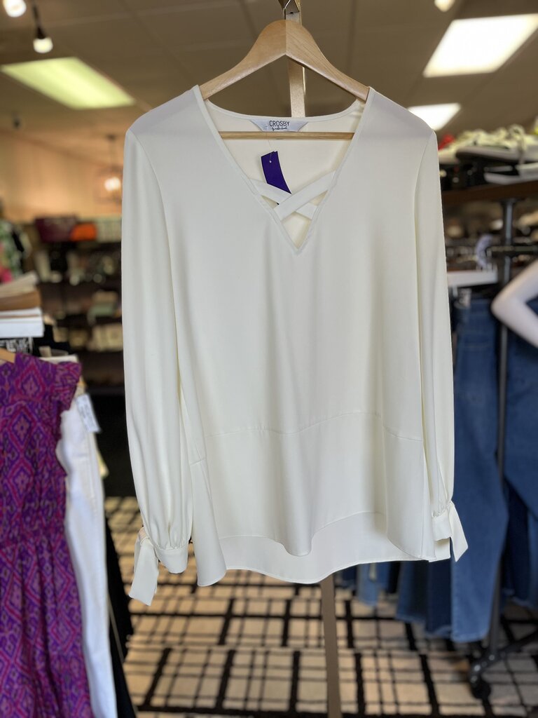 Crosby - Criss Cross Blouse in White