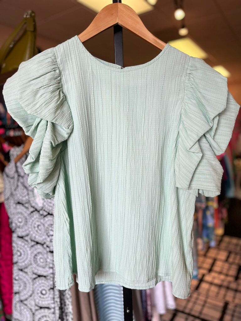 THML - Flutter Sleeve Top - Green