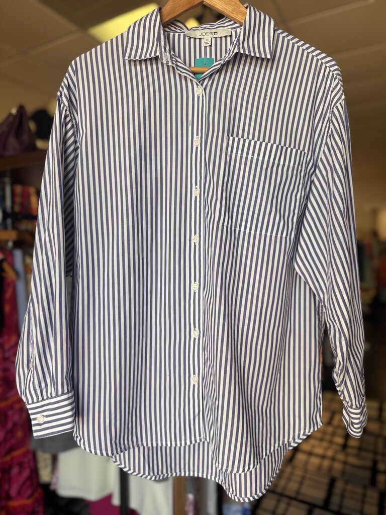 Joe Jeans - Oversized Striped Boyfriend Shirt - Blue