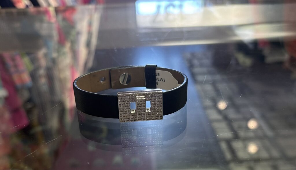 Swarovski- Leather Bracelet- Black
