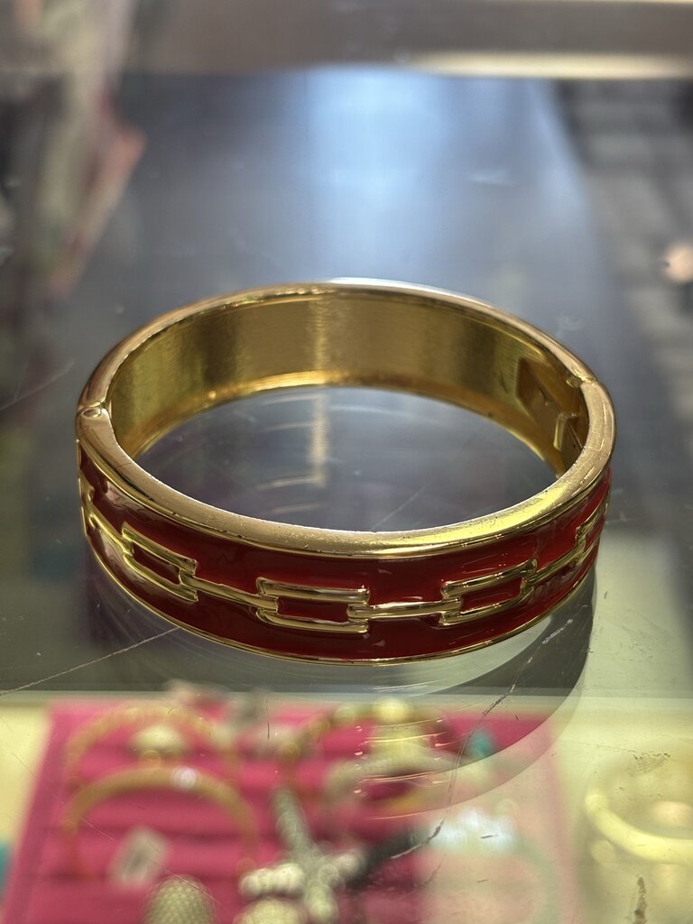 Red Enamel Cuff Bracelet