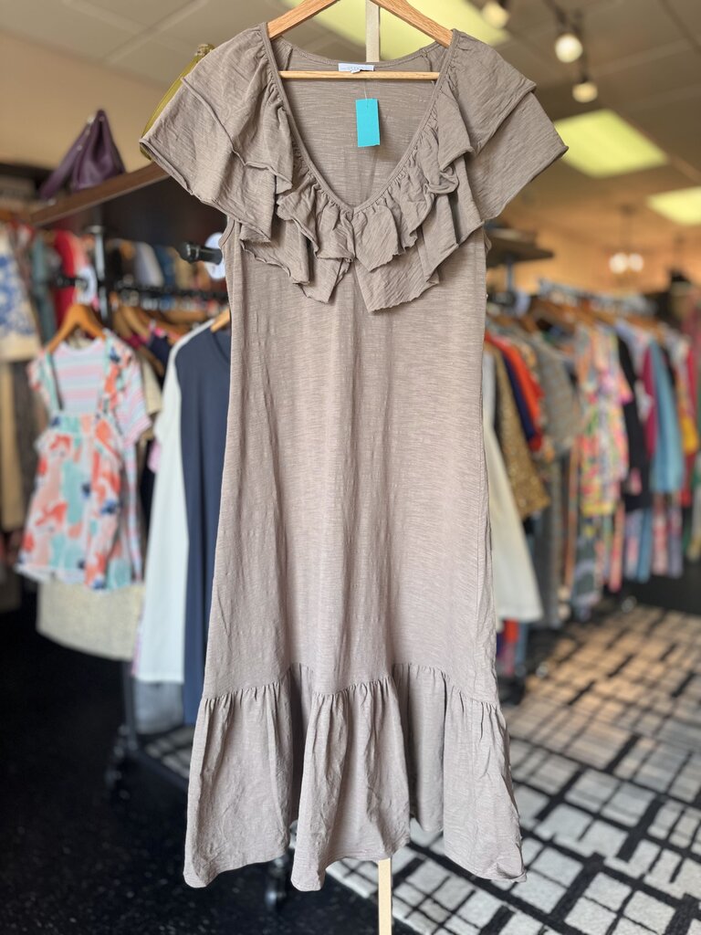 S'edge - Ruffle Maxi Dress in Brown