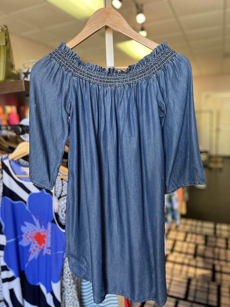 The Impeccable Pig - Chambray Mini Dress w. Bell Sleeves