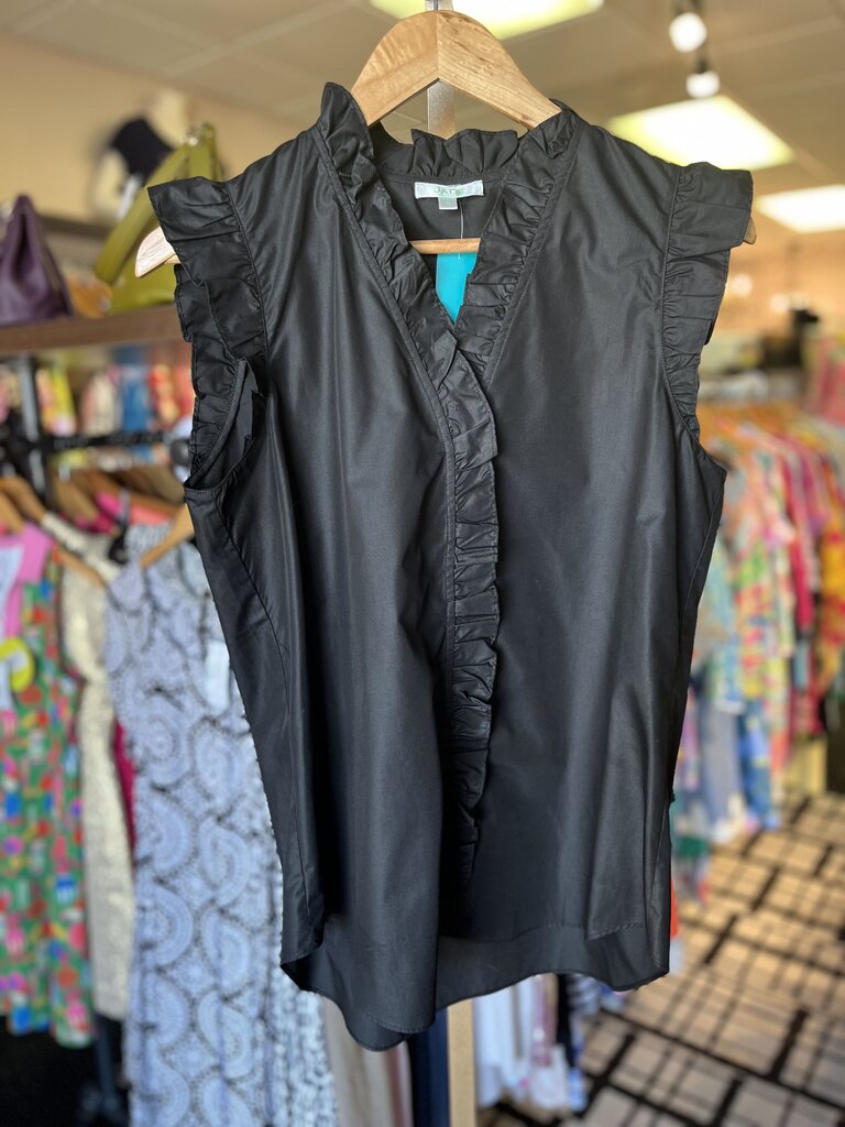 Jade Melody Tam - Ruffle Top SS - Black