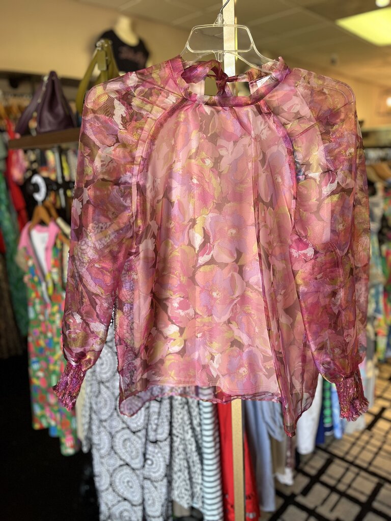 Karlie - NWT - Floral Organza Sleeve Top