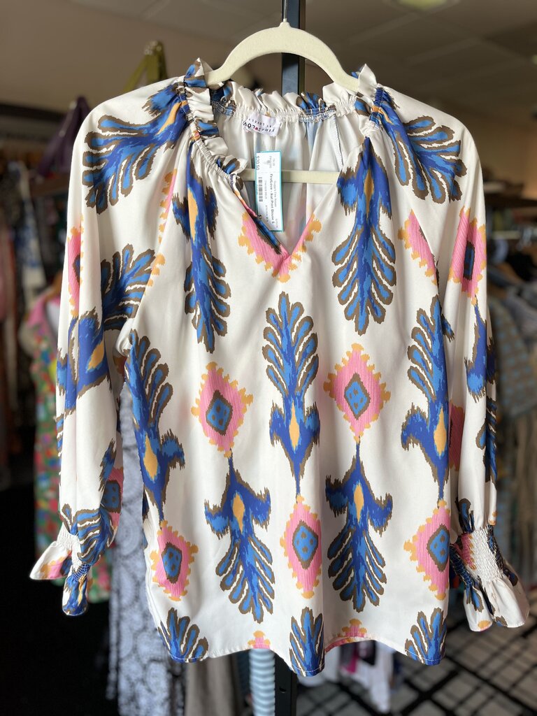 FirstLove - Ikat Print Blouse
