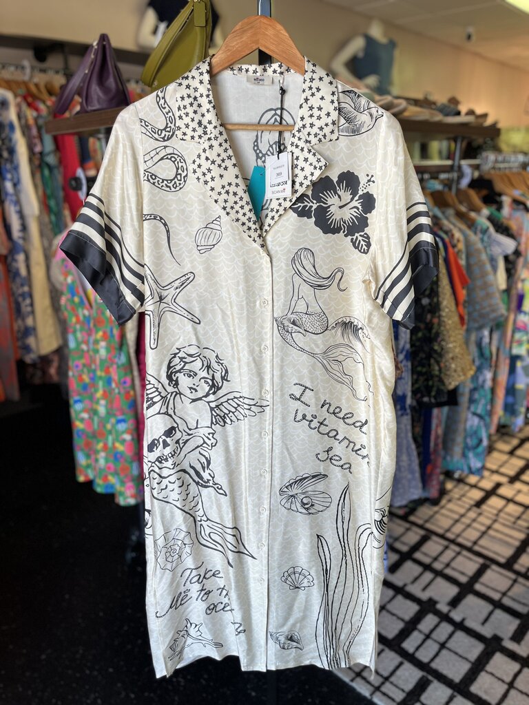 Me369 - NWT Charlotte Shirt Dress in Mermaid Print