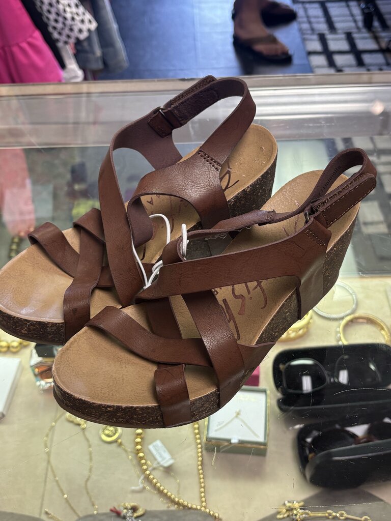 Blowfish - NWT - Brown Strappy Wedges