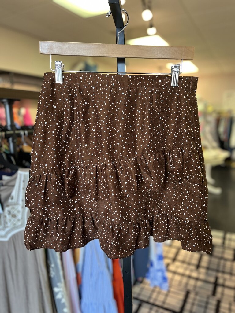Vestique - Brown Satin Mini Skirt