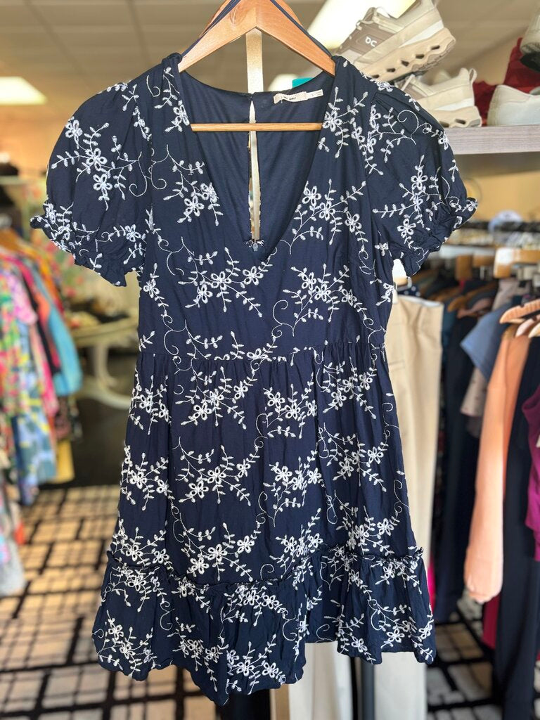Mi Ami - Mini Puff Sleeve Dress - Navy