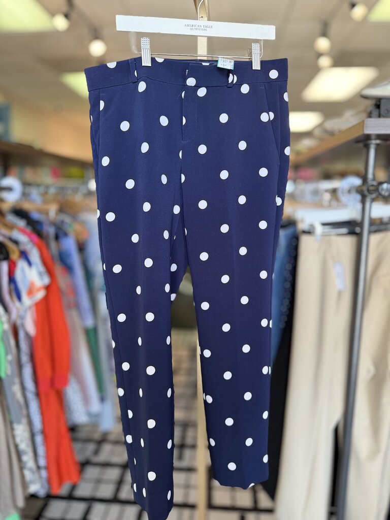 Banana Republic - Navy Polka Dot Dress Pants