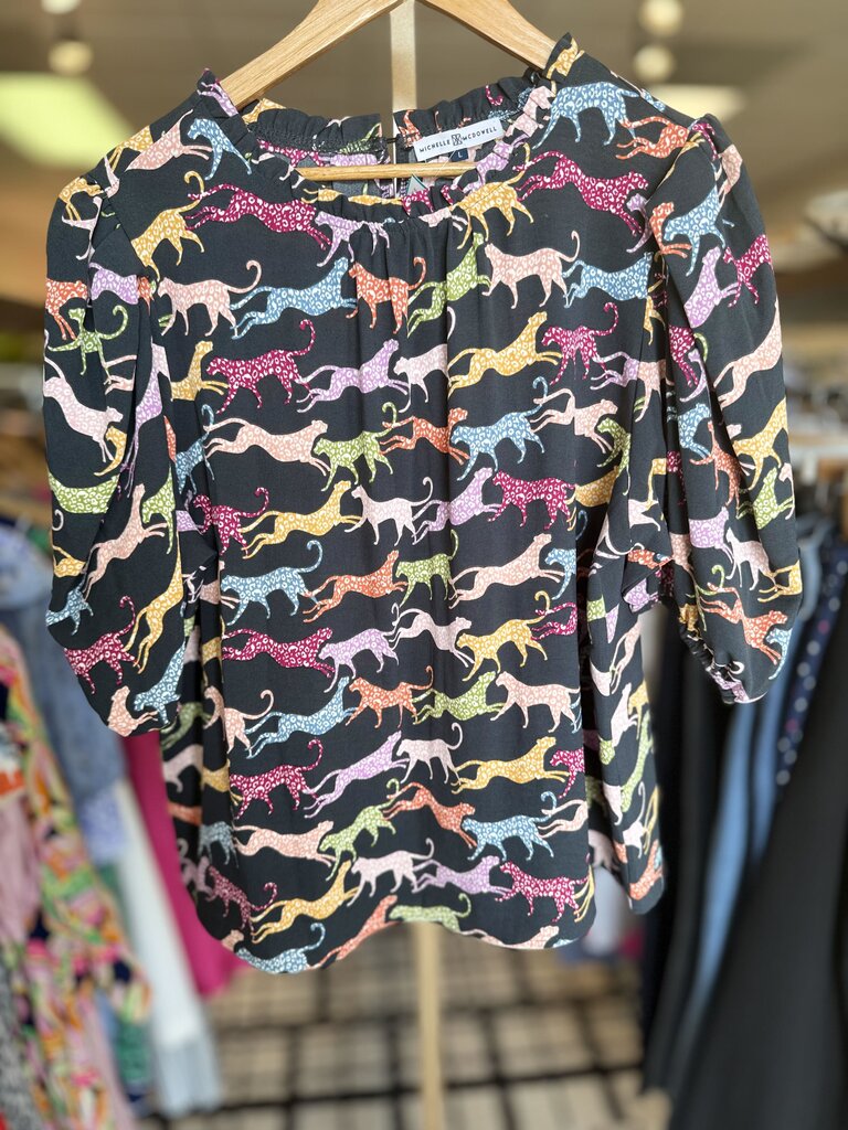 Michelle McDowell - Animal Print Top - Black