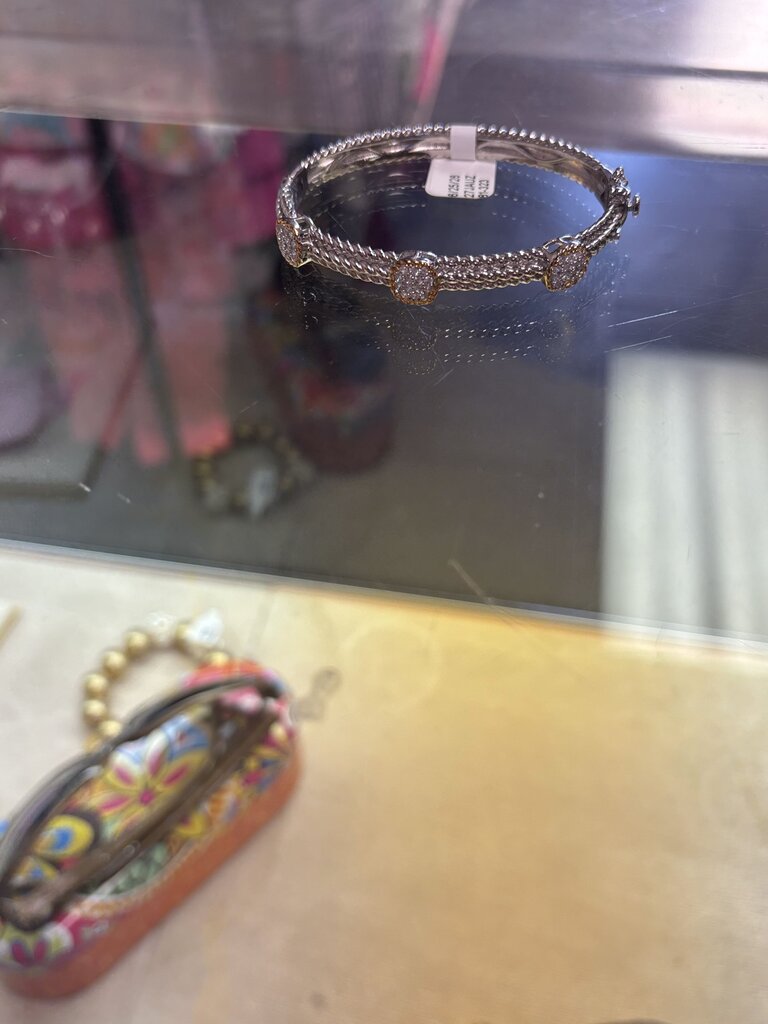 Kendra Scott - Braided Pave Bangle - Silver