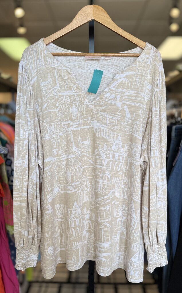 Belle by Kim Gravel - LS Printed Top