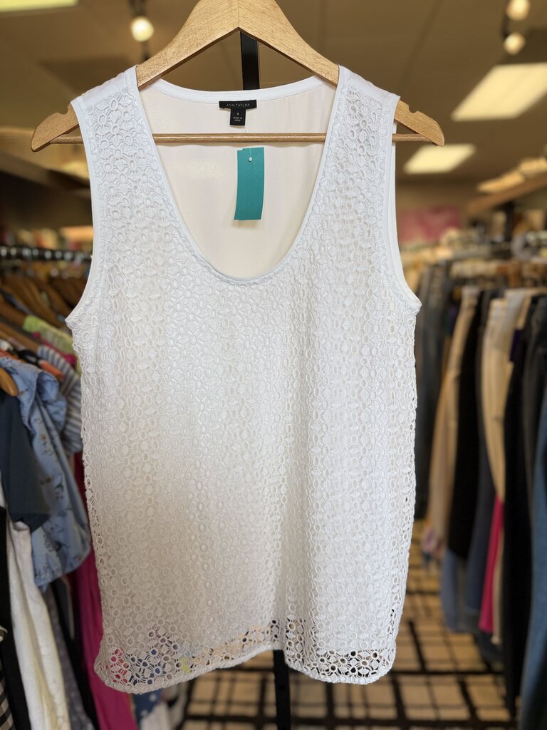 Ann Taylor - White Eyelet Tank