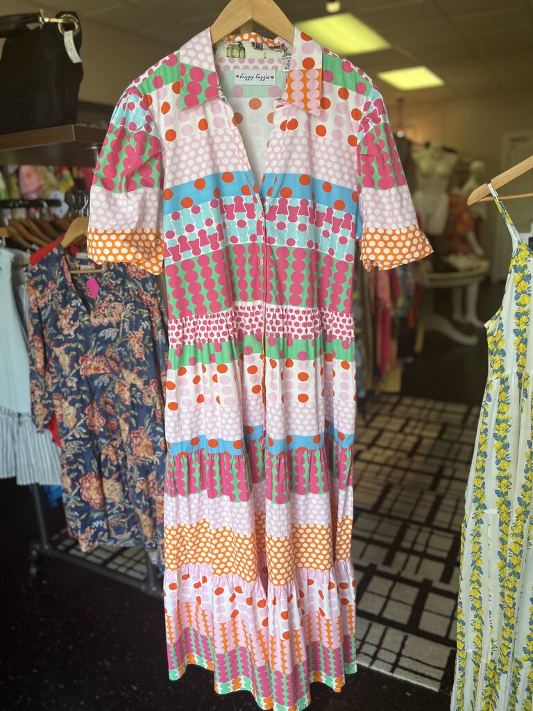 Dizzie Lizzie - Mrs Maisel Dress in Bright Dot Print